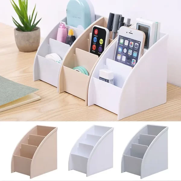 3-Grid Desktop Organizer – Compact & Stylish Office Storage - Image 2